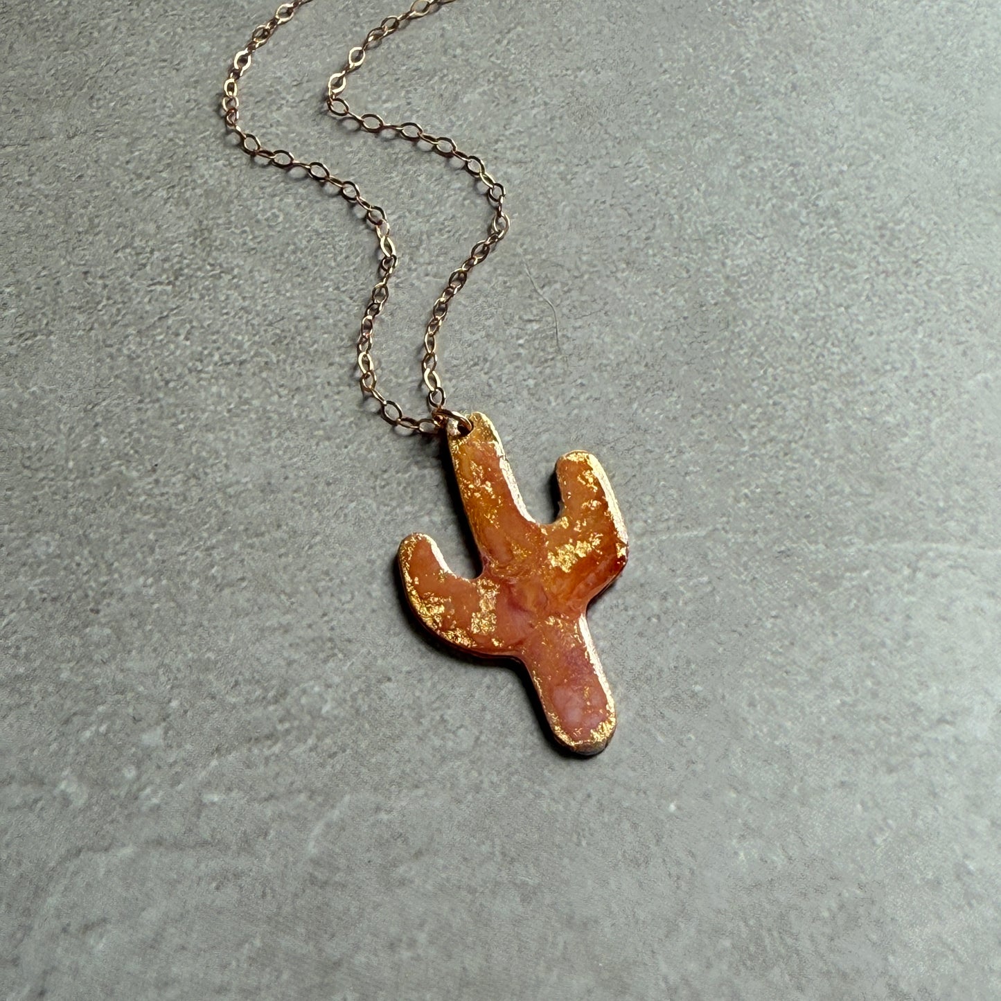Painted Cactus Necklace - Sunset