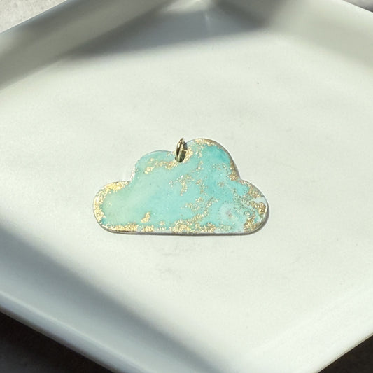 Painted Cloud Charm - Aqua