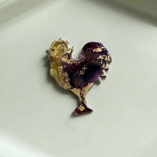 Painted Rooster Charm - Cottage