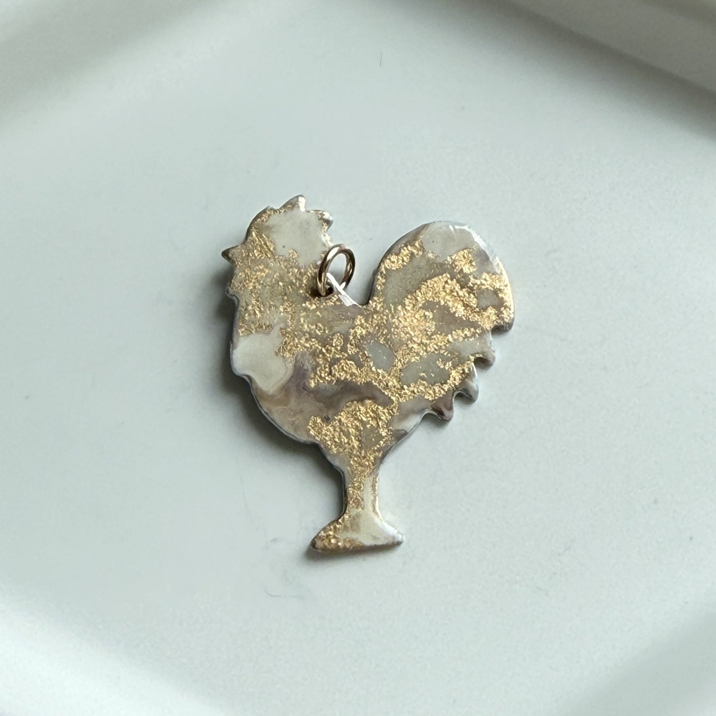 Painted Rooster Charm - Smoke