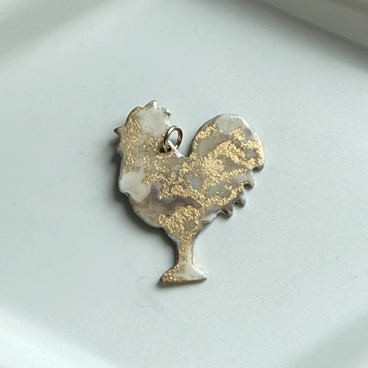 Painted Rooster Charm - Smoke
