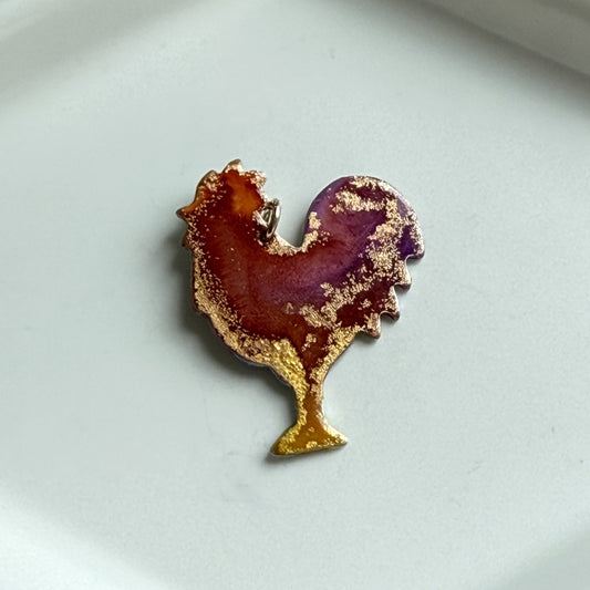 Painted Rooster Charm - Sunset